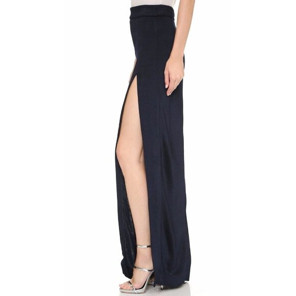 Cushnie Et Otchs Runway Aphrodite High Slit Maxi Skirt 6 Navy New - Picture 5 of 16